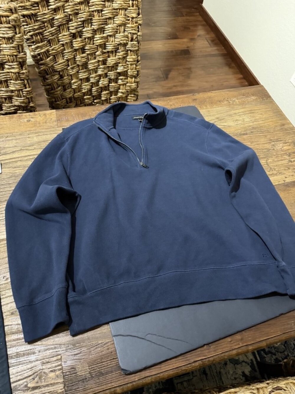 Banana Republic Navy Blue Quarter Zip Sweater Size XL